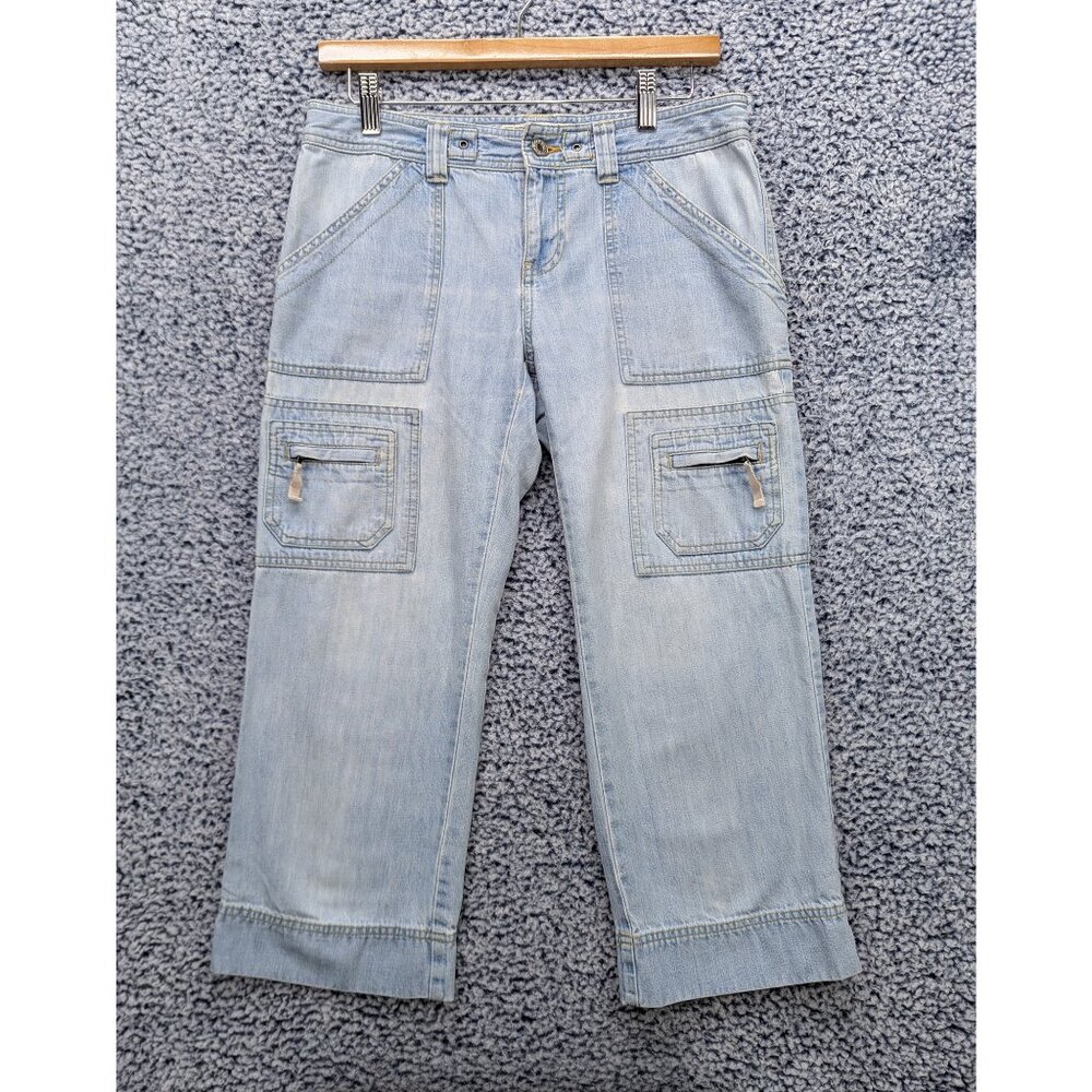 Old Navy Y2K Revival Capris Size 4 Low Rise Light Wash Straight Leg Retro Blue